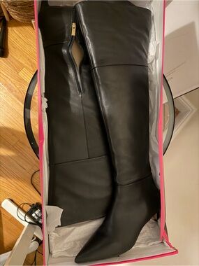 Vince Camuto Black Over-the-Knee Pointed Toe Boots